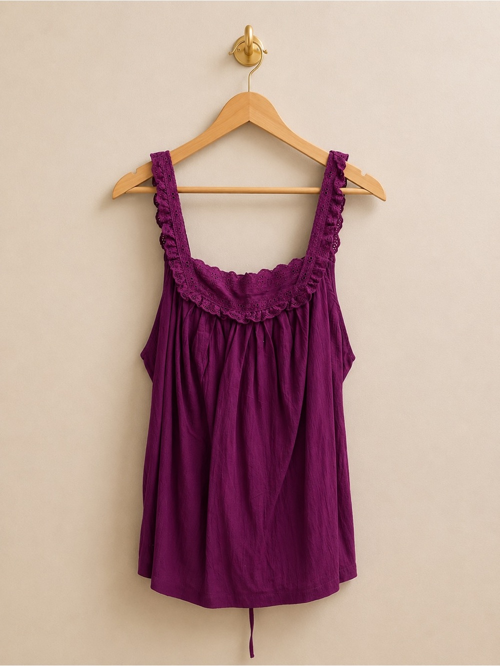 Merona Purple Eyelet Lace Babydoll Tank Top 16W/18W
